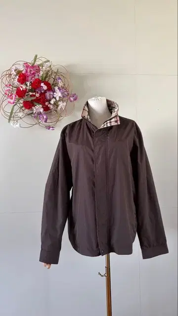 브라운 체크 무늬 점퍼, 노브랜드