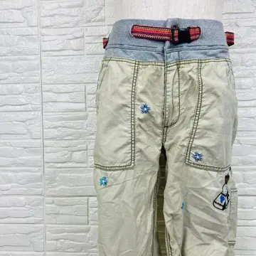 고슬로우 캐러밴 팬츠 자수 M 크롭 [ 2750-29 ]