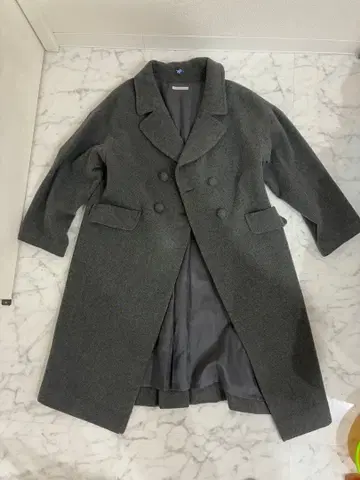 특가 상품! 그레이 더블 브레스트 체스터 코트 M