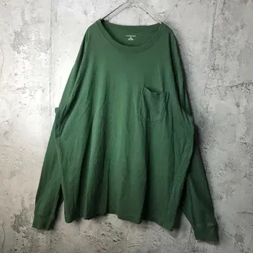 B1476 구제 의류 롱 T 모스그린 무지 90s Y2K