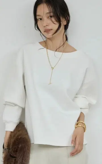 GALLARDAGALANTE/보트넥 맨투맨/화이트