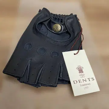 새상품 DENTS 네이비 가죽 손가락 끝 없는 장갑 S