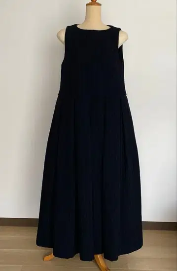 R&D.M.Co- 스트라이프 트윌 슬리브리스 드레스