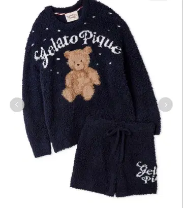 [ 미사용 새상품 ] 젤라또피케 스노우 베어 자카드 상하의 세트