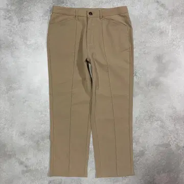 깔끔한 슬랙스 치노 팬츠 베이지 슬림 팬츠 센터 프레스