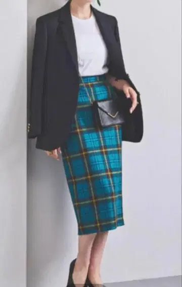 [ UNITED ARROWS ] BONOTT 체크 타이트 스커트