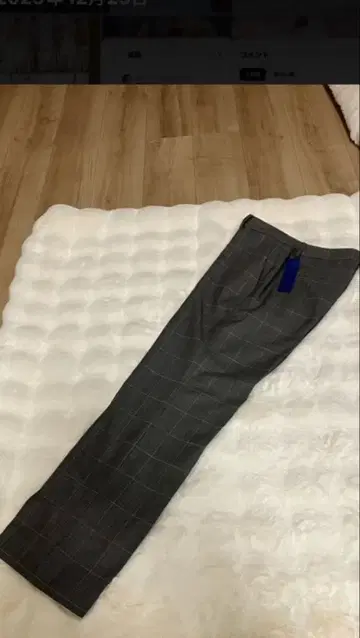 준코 시마다 그레이 체크 슬랙스