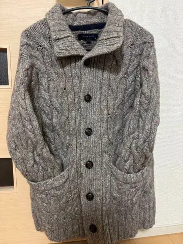 TOMMY HILFIGER 케이블 짜임 가디건 L 사이즈 그레이