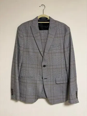 ZARA 그레이 체크 무늬 상하의 세트 수트