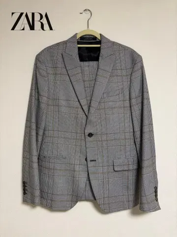 ZARA 그레이 체크 무늬 상하의 세트 수트