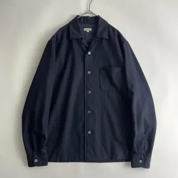 steven alan (e) 두꺼운 원단 M 울 오픈 카라 셔츠 박스