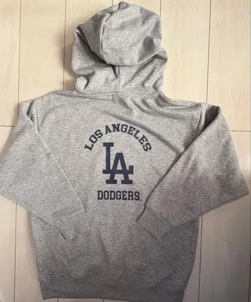 새상품 M 사이즈 MLB 다저스 속기모 후드티 그레이