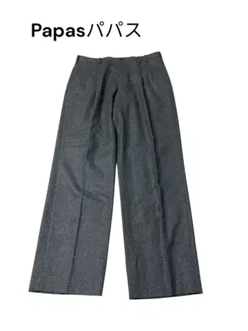 e531 Papas 그레이 더블턱 와이드 팬츠