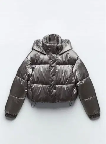 ZARA Wind Protection 메탈릭 다운 자켓