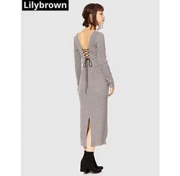 Lilybrown 그레이 백 레이스업 원피스