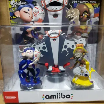 새상품 amiibo 스리미 연합 세트 후우카 우츠호 만타로 스프라툰