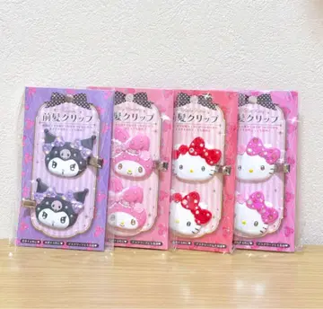 산리오 헬로키티 마이멜로디 쿠로미 반짝반짝 앞머리 클립 DX 4개