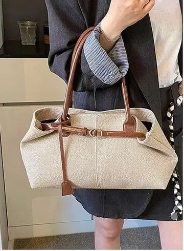 [ 신상 미사용 ] 캔버스 토트백 브라운