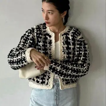 CLANE 클라네 빈티지 테이프 핸드 니트 가디건