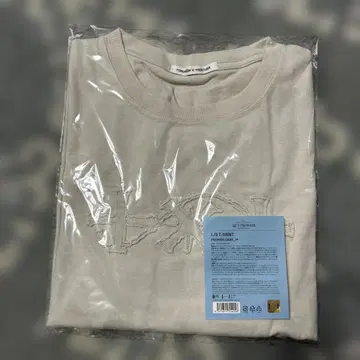 TOMORROW x TOGETHER 베이지 T셔츠 자수 로고