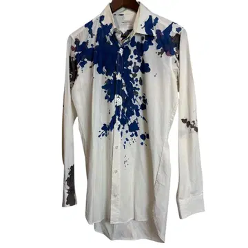 DRIES VAN NOTEN 잉크 스플래터 프린트 긴팔 셔츠 올 패턴