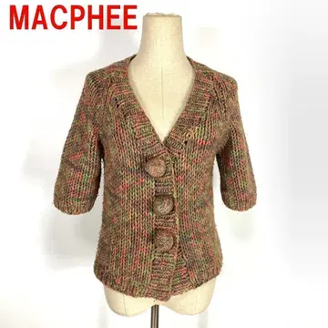 A3681 맥피 반팔 가디건 울 버튼 브라운 M 상당