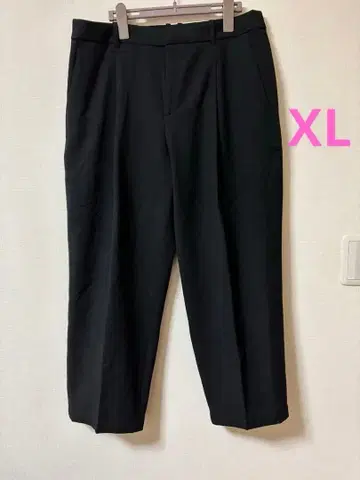 유니클로 히트텍 턱 테이퍼드 팬츠 XL 사이즈 블랙 기장 짧음