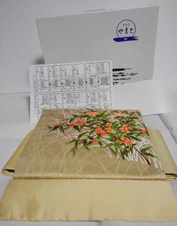 기모노 원터치 착용 오비 수제 오비 홑겹 북 순수 실크 미사용