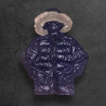 y2k 퍼 다운 자켓 짧은 기장 헤이세이 시크 스타일 광택 그런지