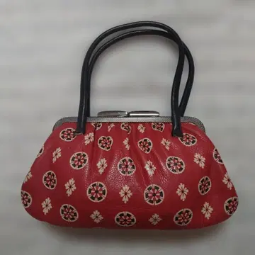 기모노 가방 빨간 꽃무늬 가죽 클러치백