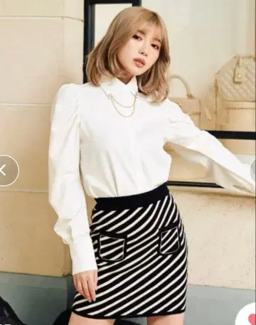 darich 스트라이프 타이트 스커트