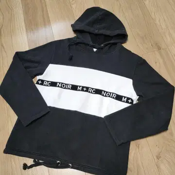 M+RC NOIR 후드티 블랙/화이트 초기 풀오버 사이즈 S