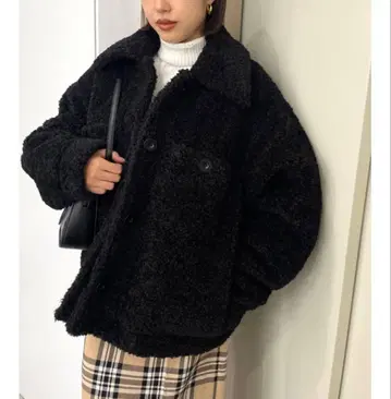 EMODA 에모다 오버 보아 블루종 블랙 아우터