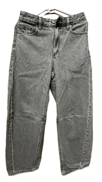 그레이 스트레이트 데님 하이웨스트