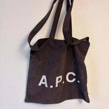 APC 다크 브라운 코듀로이 토트백