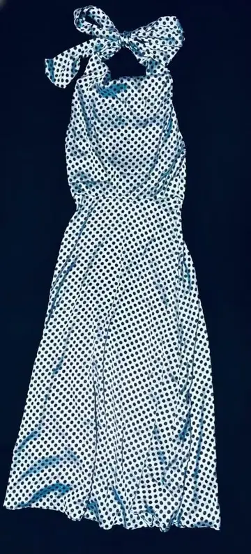 ZARA 물방울 패턴 홀터넥 드레스