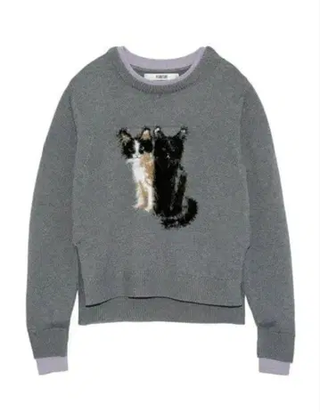 FURFUR 캣 자카드 니트 그레이