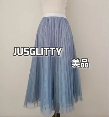 새상품급 저스길리티 튤 레이스 플리츠 스커트