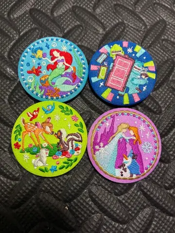 디즈니 자수 캔뱃지 4개 세트 묶음 판매