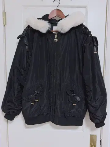 후드 부착 충전솜 블루종