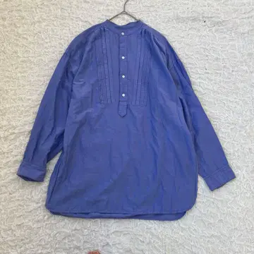 Spick & Span 코튼 실크 밴드 카라 셔츠 핀턱 루즈핏