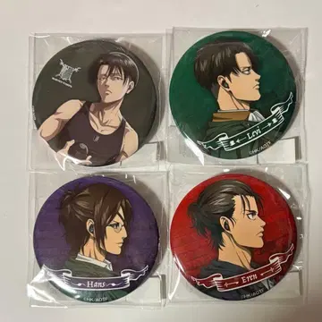 진격의 거인 리바이 엘렌 한지 음 애니 캔뱃지 4개 미개봉