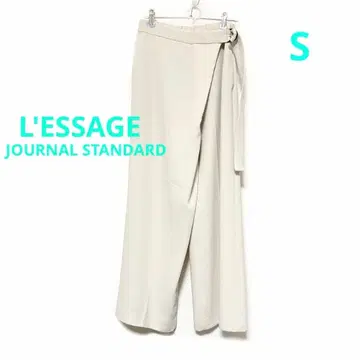 새상품급 L'ESSAGE 저널 스탠다드 랩 와이드 팬츠 S 베이지