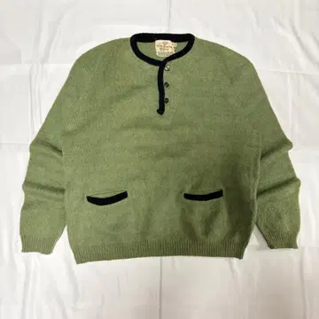 60s 모헤어 니트 포켓 달린 풀오버 헨리넥 모헤어 가디건