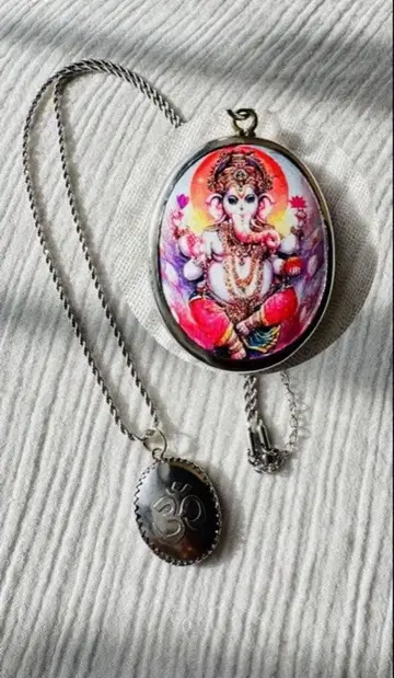 가네샤 목걸이 펜던트 힌두교 액세서리 옴 후지이 카제