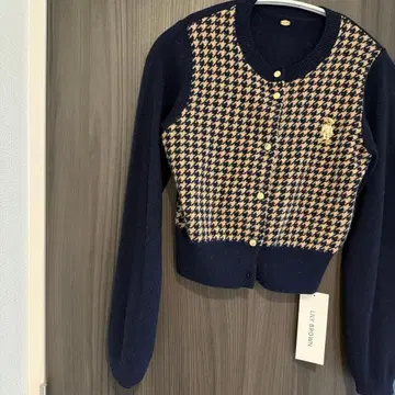 Lily Brown 하운드투스 패턴 가디건 (택 포함)