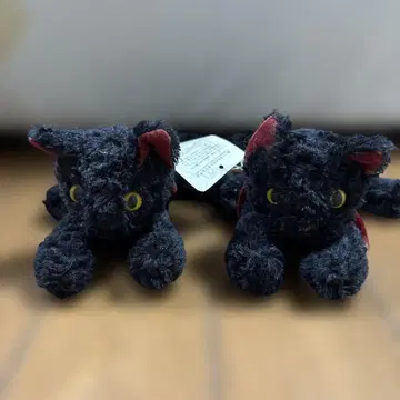 블랙 고양이 봉제 인형 2체