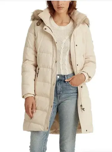 랄프 로렌 다운 자켓 롱 아이보리