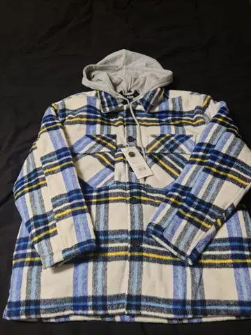 12/20 구매 후드 부착 체크 무늬 자켓 moussy