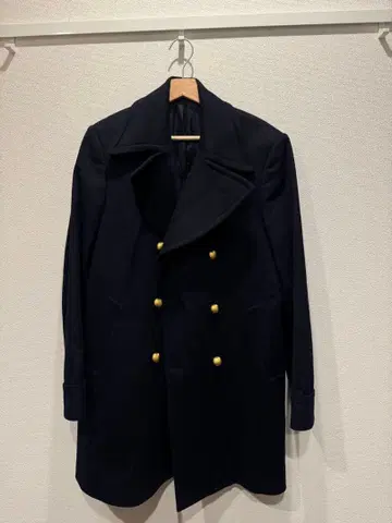 [ 신년 세일 ] LARDINI 네이비 더블 브레스트 피 코트